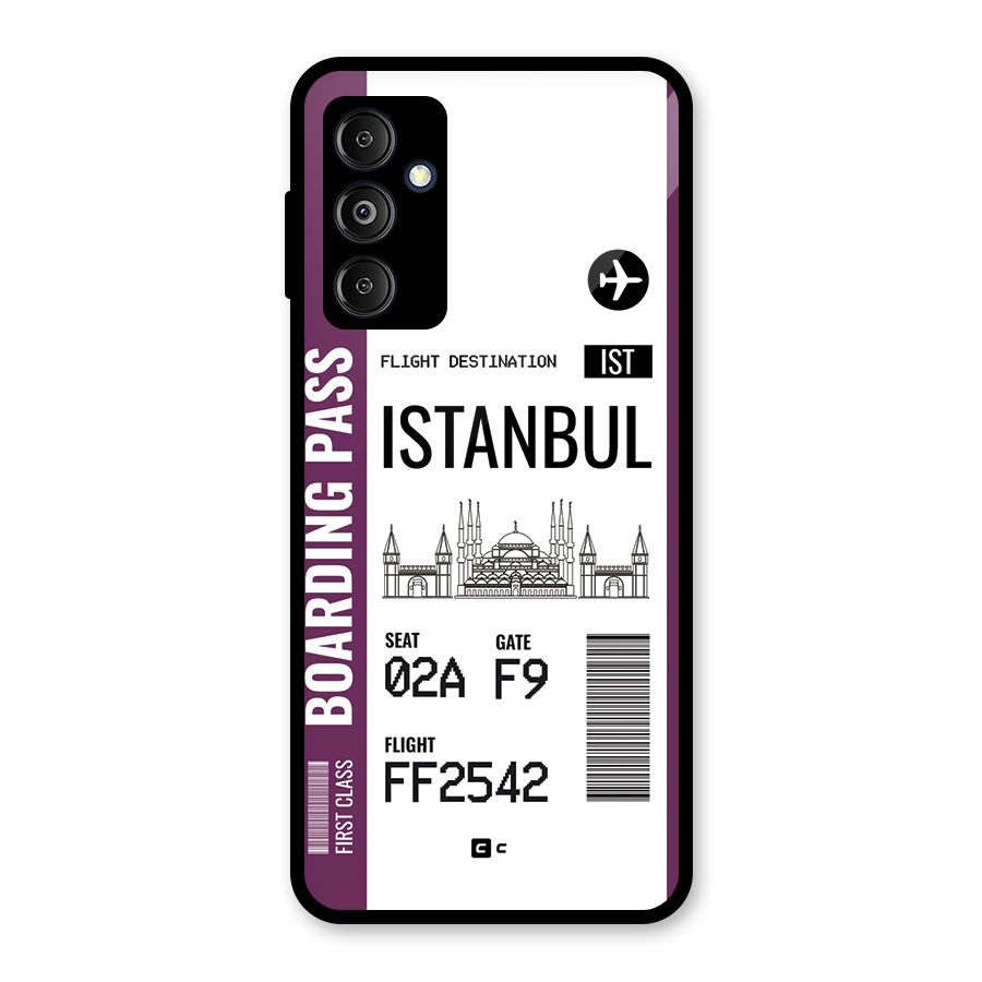 Istanbul Boarding Pass Glass Back Case for Galaxy M14 5G