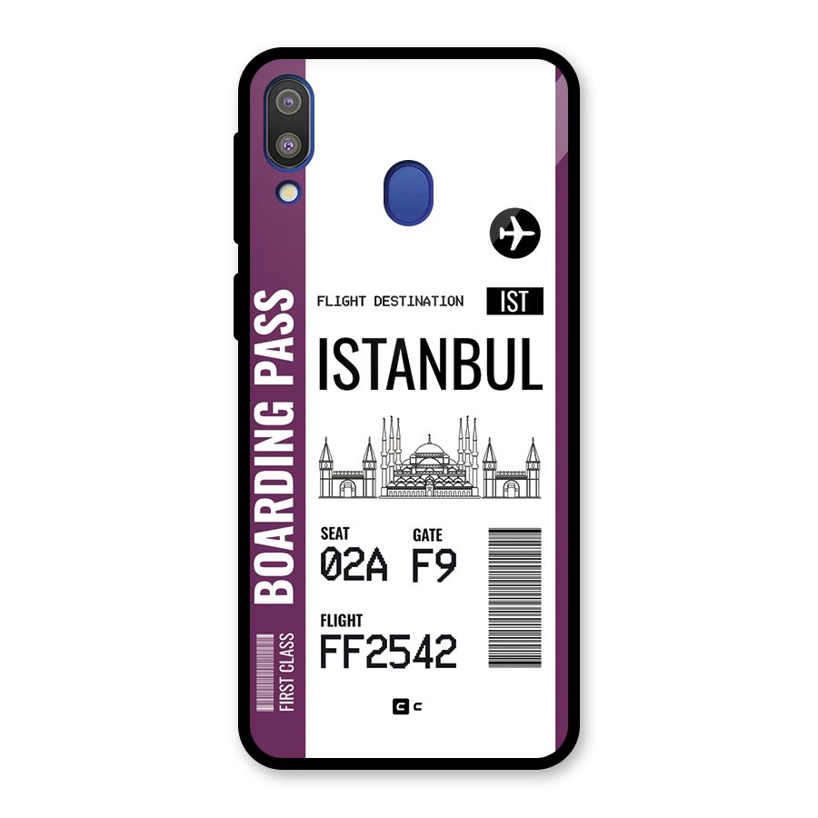 Istanbul Boarding Pass Glass Back Case for Galaxy M20