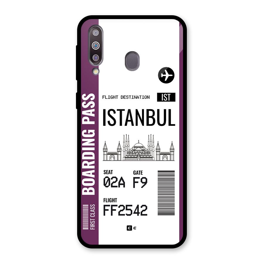 Istanbul Boarding Pass Glass Back Case for Galaxy M30