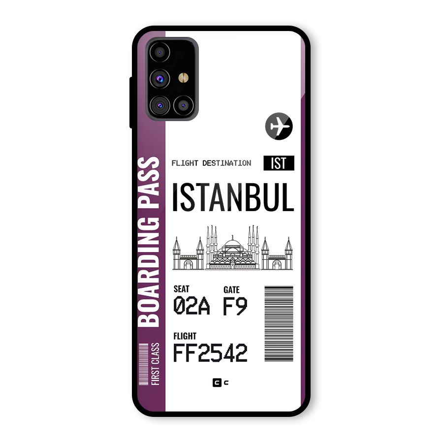 Istanbul Boarding Pass Glass Back Case for Galaxy M31s