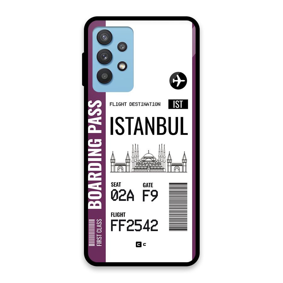 Istanbul Boarding Pass Glass Back Case for Galaxy M32 5G
