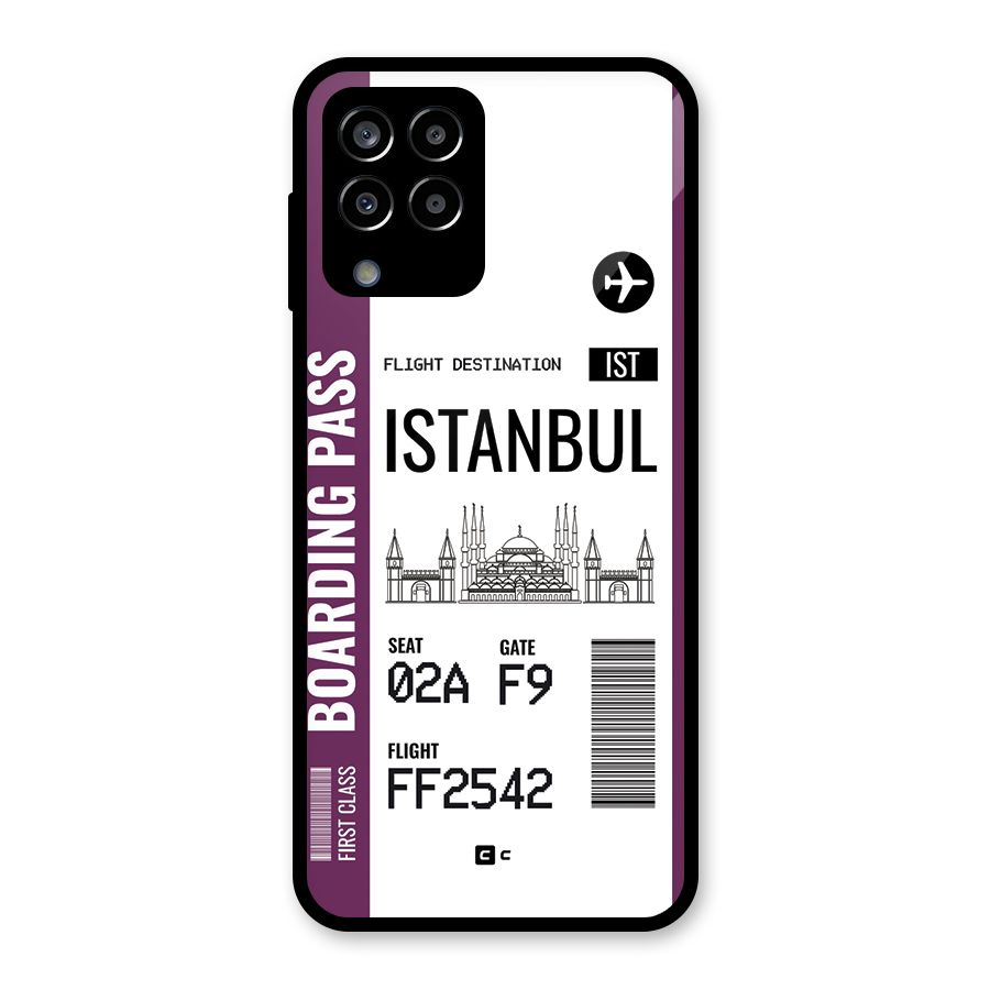 Istanbul Boarding Pass Glass Back Case for Galaxy M33