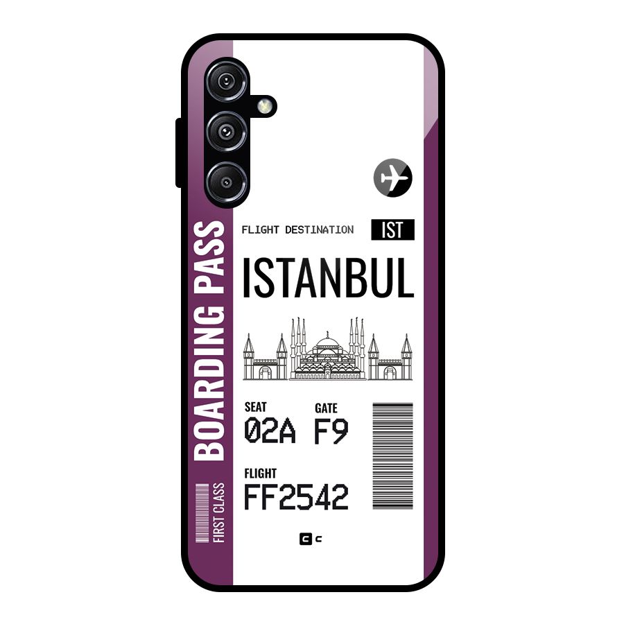 Istanbul Boarding Pass Glass Back Case for Galaxy M34 5G