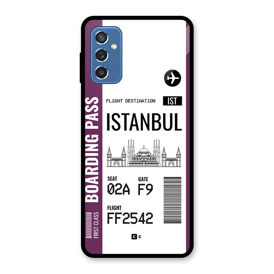 Istanbul Boarding Pass Glass Back Case for Galaxy M52 5G