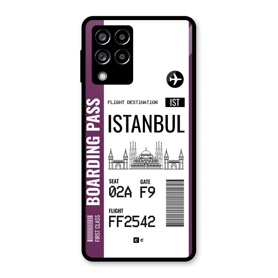Istanbul Boarding Pass Glass Back Case for Galaxy M53 5G