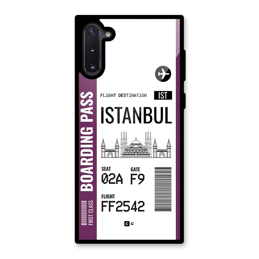 Istanbul Boarding Pass Glass Back Case for Galaxy Note 10