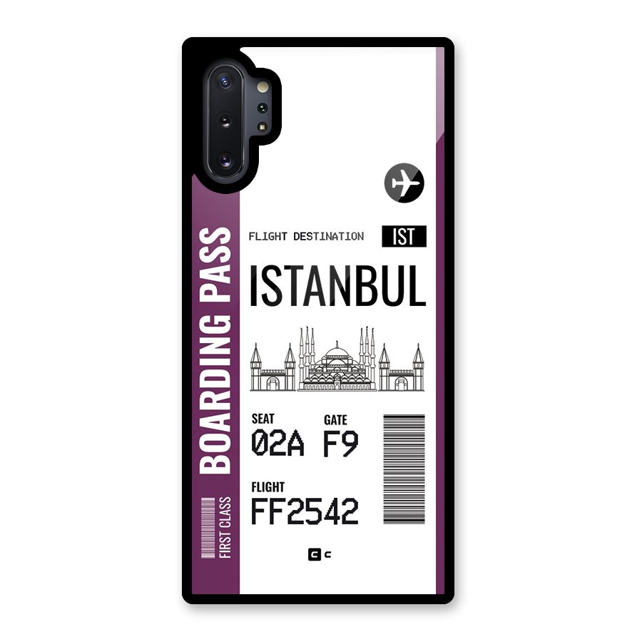 Istanbul Boarding Pass Glass Back Case for Galaxy Note 10 Plus