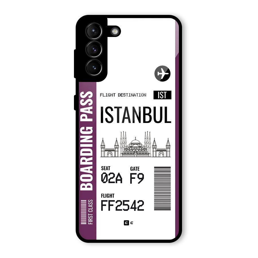 Istanbul Boarding Pass Glass Back Case for Galaxy S21 Plus