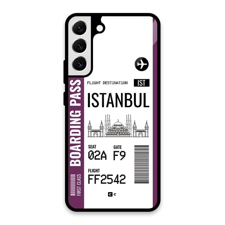 Istanbul Boarding Pass Glass Back Case for Galaxy S22 Plus 5G
