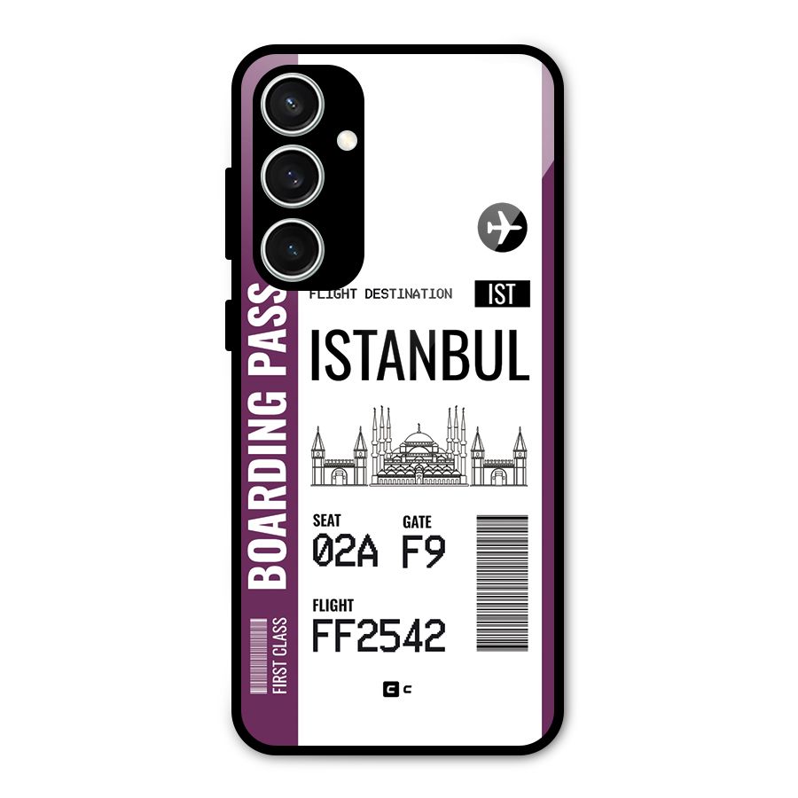 Istanbul Boarding Pass Glass Back Case for Galaxy S23 FE
