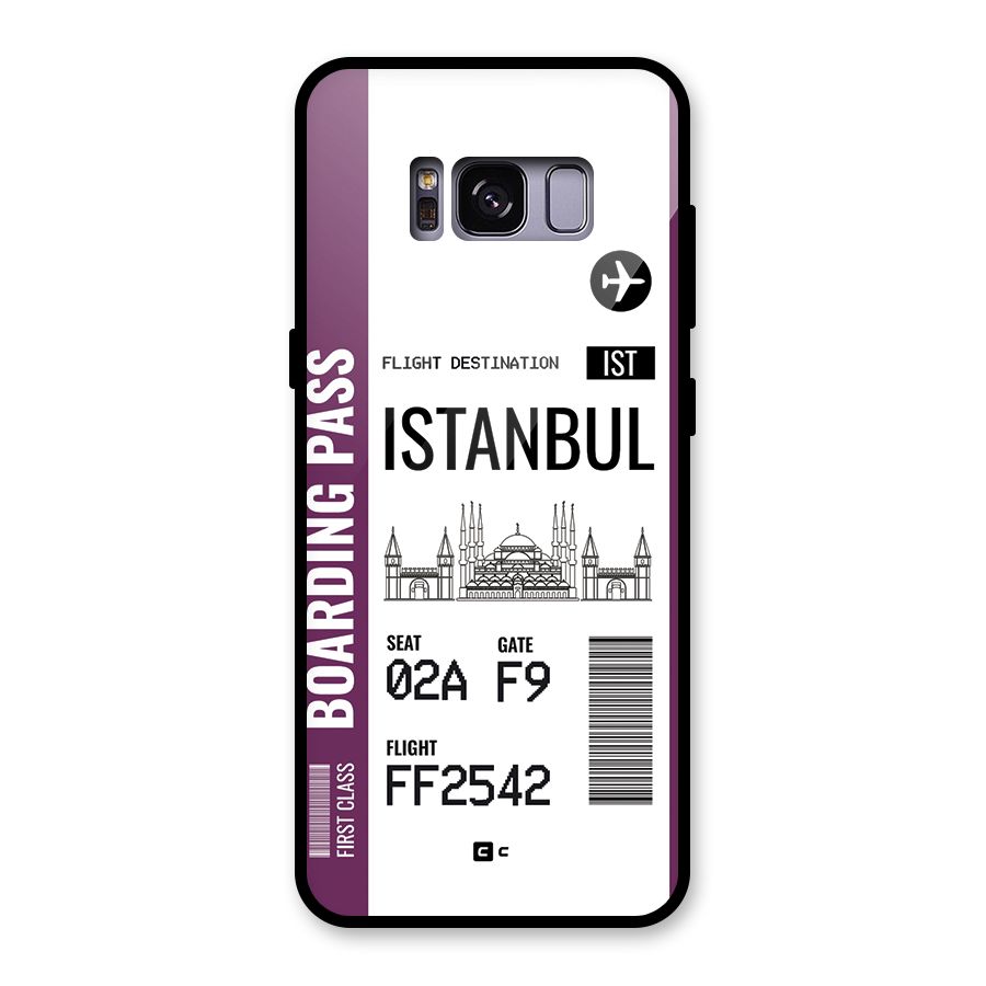 Istanbul Boarding Pass Glass Back Case for Galaxy S8