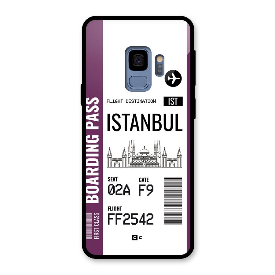 Istanbul Boarding Pass Glass Back Case for Galaxy S9