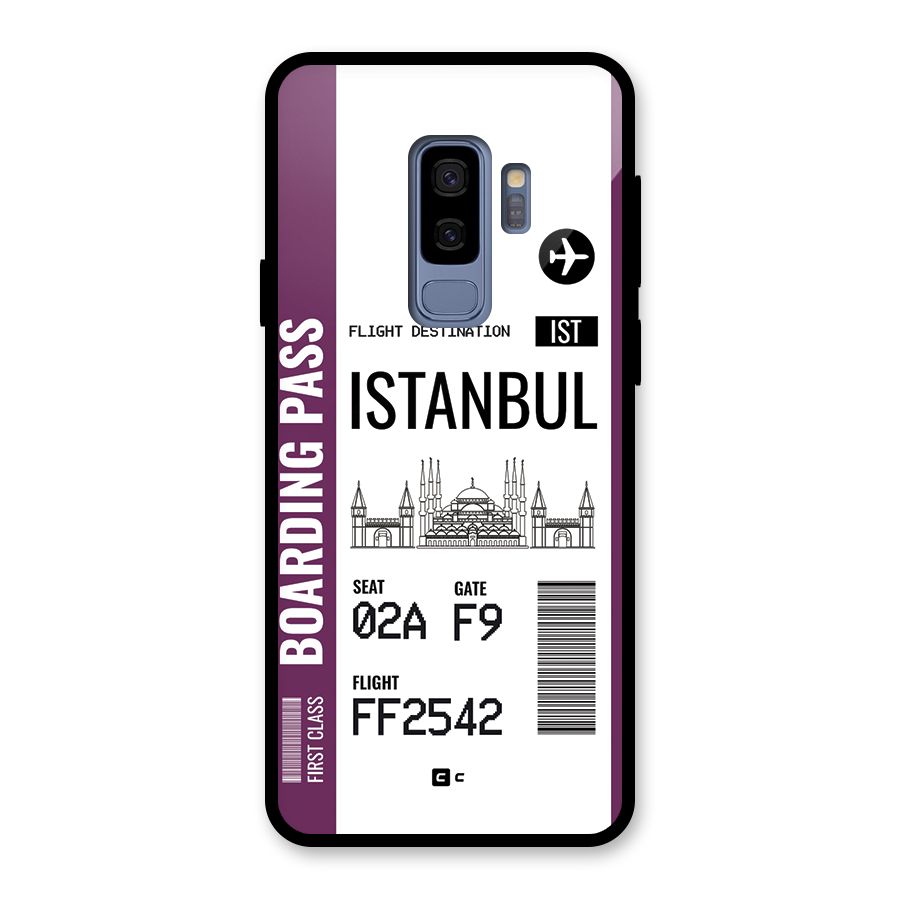 Istanbul Boarding Pass Glass Back Case for Galaxy S9 Plus