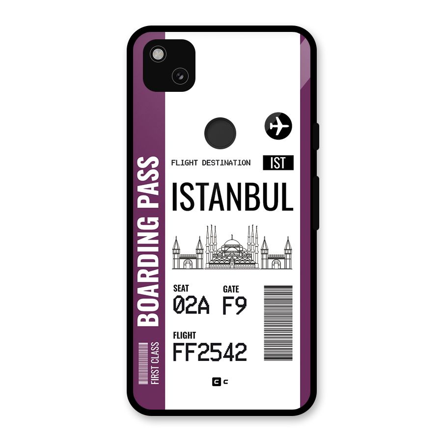 Istanbul Boarding Pass Glass Back Case for Google Pixel 4a