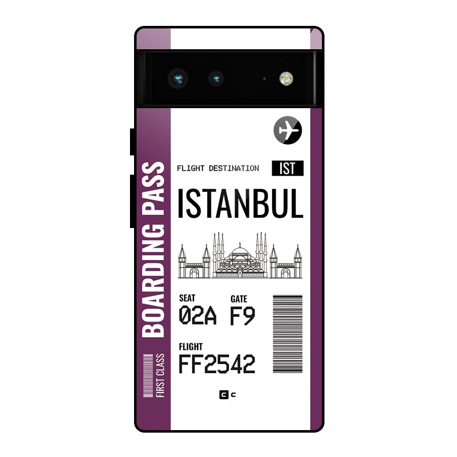 Istanbul Boarding Pass Glass Back Case for Google Pixel 6