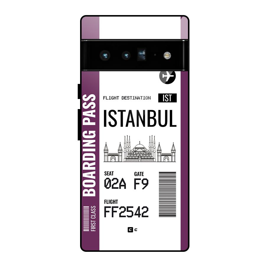 Istanbul Boarding Pass Glass Back Case for Google Pixel 6 Pro