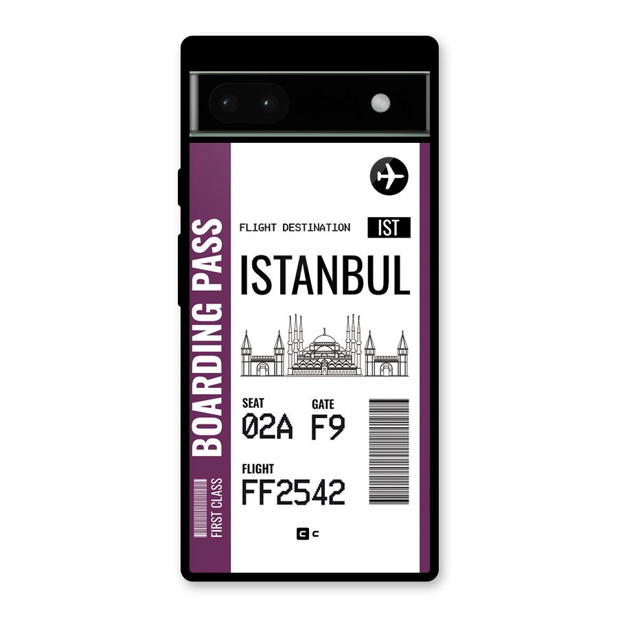 Istanbul Boarding Pass Glass Back Case for Google Pixel 6a