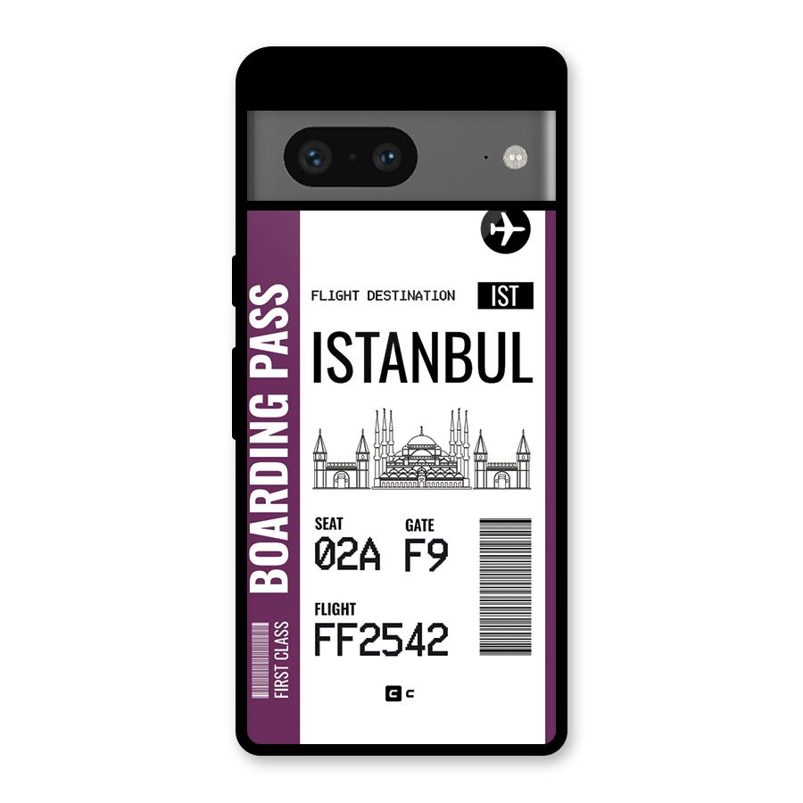 Istanbul Boarding Pass Glass Back Case for Google Pixel 7