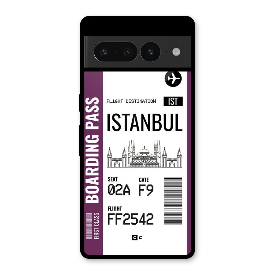 Istanbul Boarding Pass Glass Back Case for Google Pixel 7 Pro