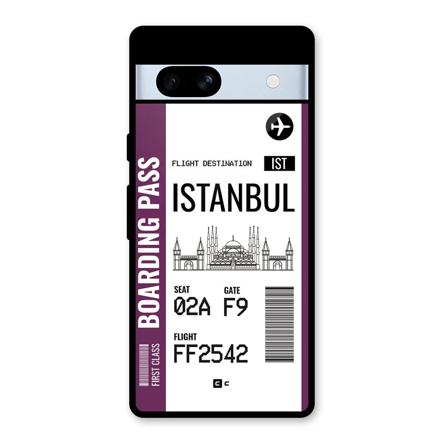 Istanbul Boarding Pass Glass Back Case for Google Pixel 7a