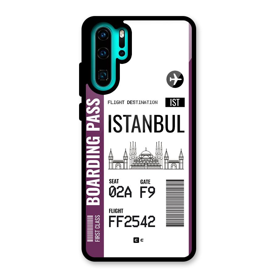 Istanbul Boarding Pass Glass Back Case for Huawei P30 Pro