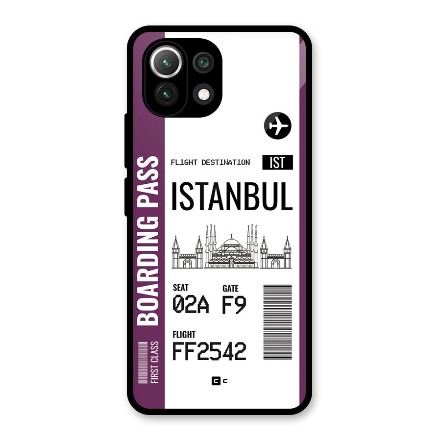 Istanbul Boarding Pass Glass Back Case for Mi 11 Lite