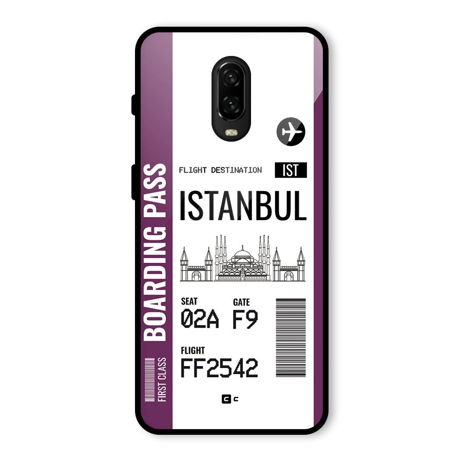 Istanbul Boarding Pass Glass Back Case for OnePlus 6T
