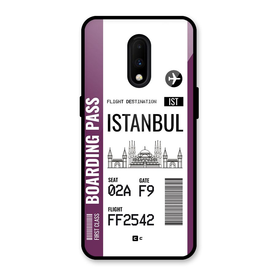Istanbul Boarding Pass Glass Back Case for OnePlus 7