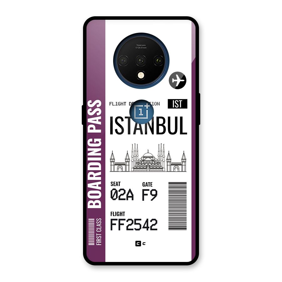 Istanbul Boarding Pass Glass Back Case for OnePlus 7T