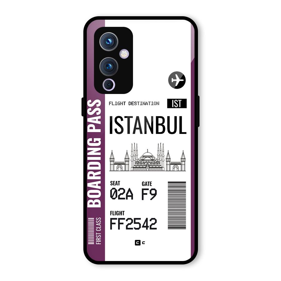 Istanbul Boarding Pass Glass Back Case for OnePlus 9