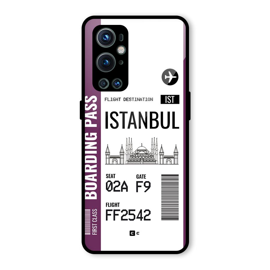 Istanbul Boarding Pass Glass Back Case for OnePlus 9 Pro