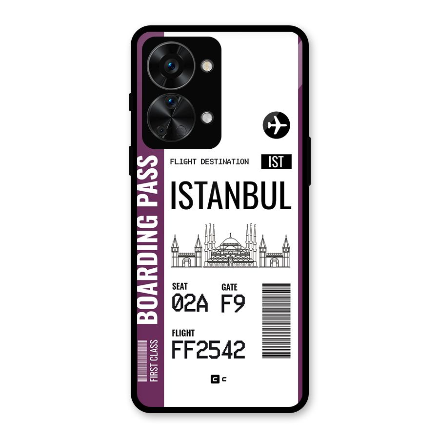 Istanbul Boarding Pass Glass Back Case for OnePlus Nord 2T