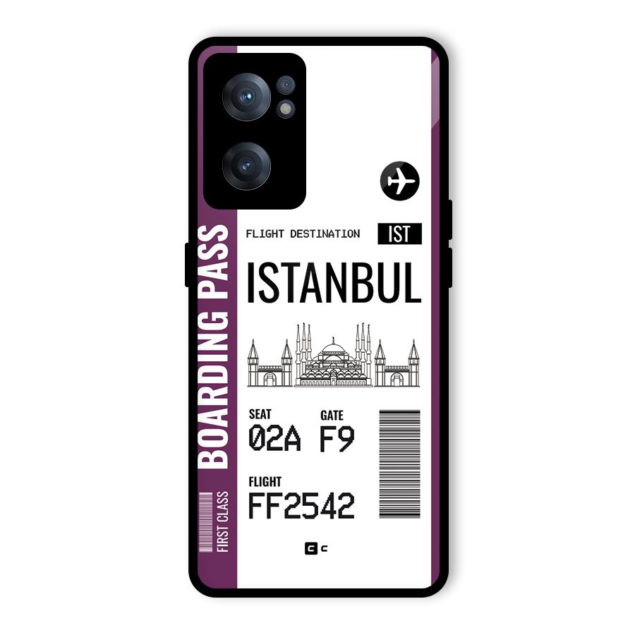 Istanbul Boarding Pass Glass Back Case for OnePlus Nord CE 2 5G