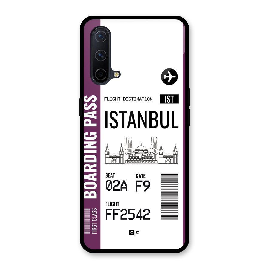 Istanbul Boarding Pass Glass Back Case for OnePlus Nord CE 5G