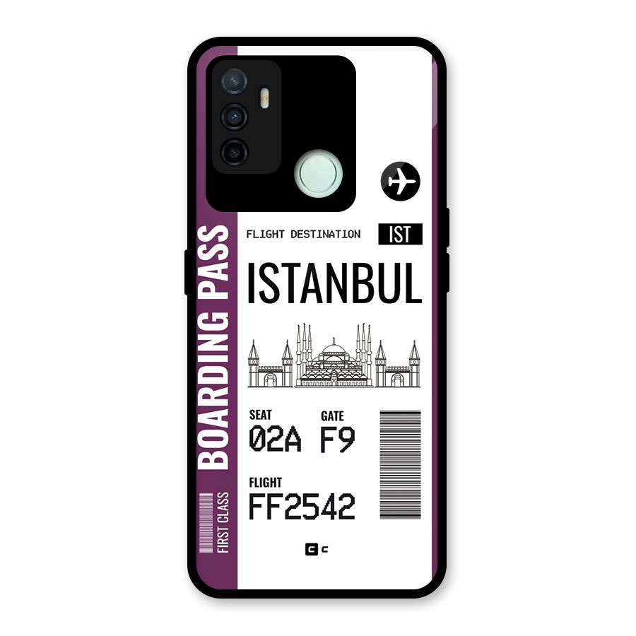 Istanbul Boarding Pass Glass Back Case for Oppo A53