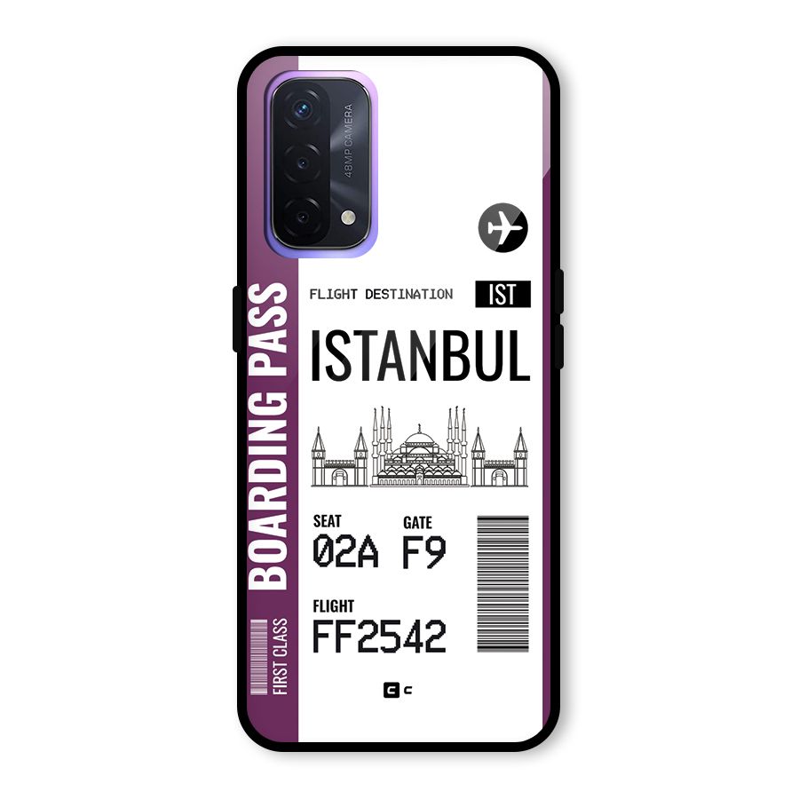 Istanbul Boarding Pass Glass Back Case for Oppo A74 5G