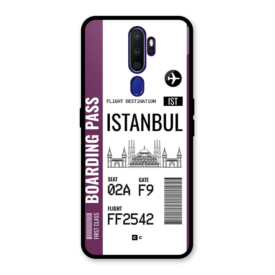 Istanbul Boarding Pass Glass Back Case for Oppo A9 (2020)