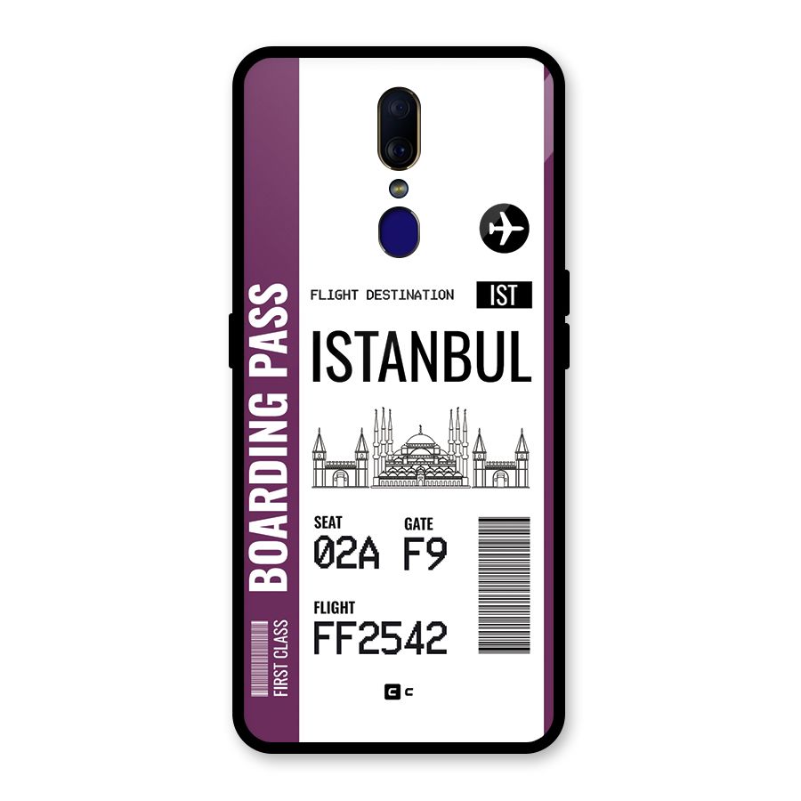 Istanbul Boarding Pass Glass Back Case for Oppo F11