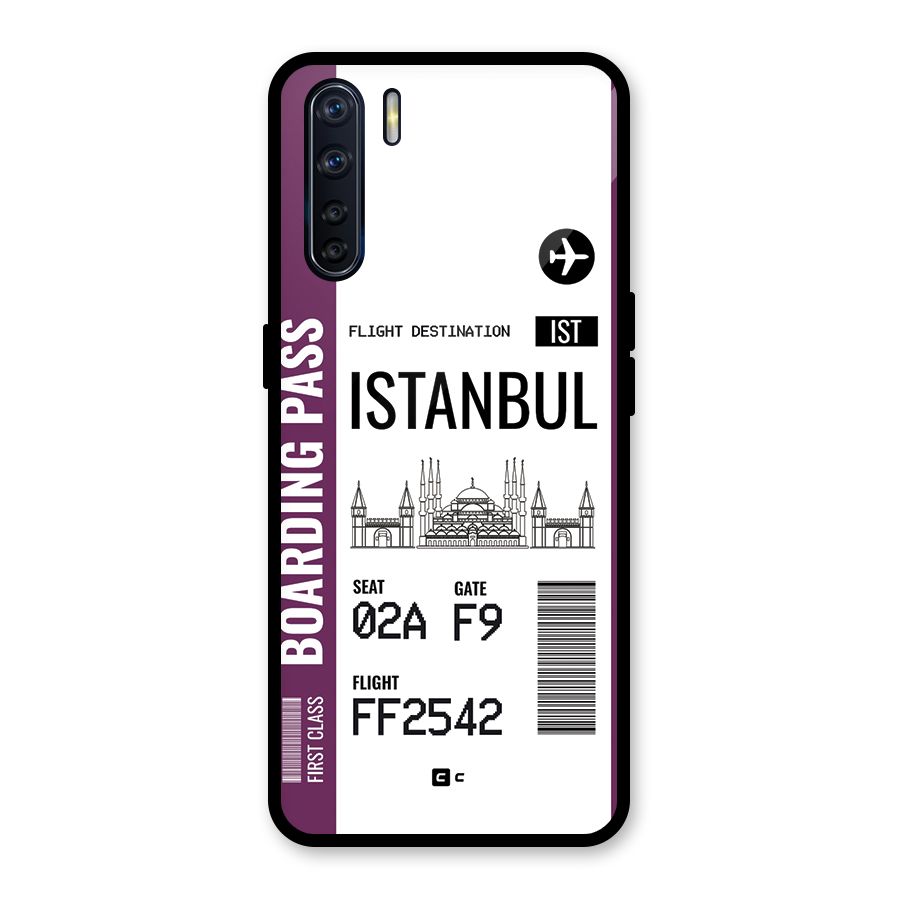 Istanbul Boarding Pass Glass Back Case for Oppo F15