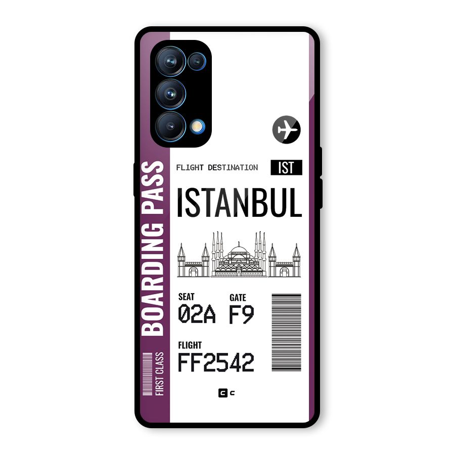 Istanbul Boarding Pass Glass Back Case for Oppo Reno5 Pro 5G