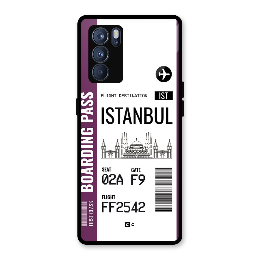 Istanbul Boarding Pass Glass Back Case for Oppo Reno6 Pro 5G