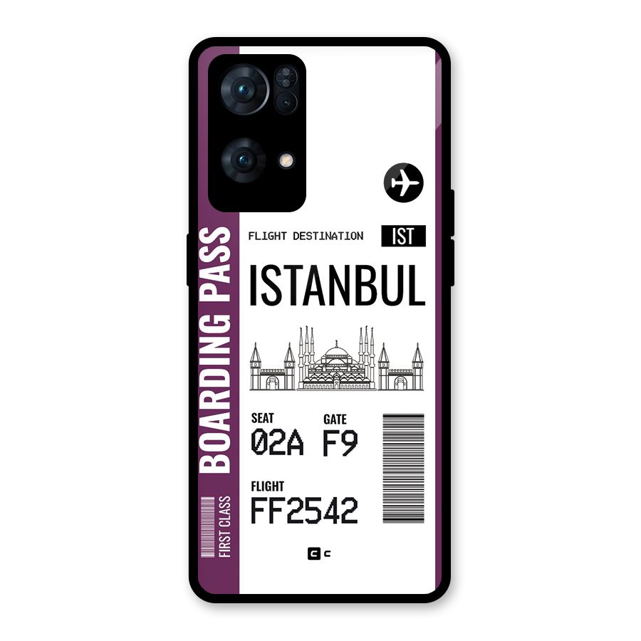 Istanbul Boarding Pass Glass Back Case for Oppo Reno7 Pro 5G