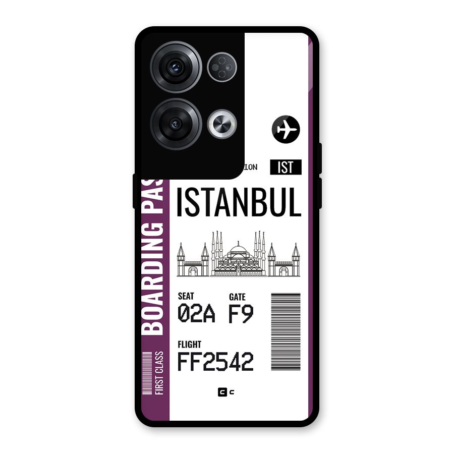 Istanbul Boarding Pass Glass Back Case for Oppo Reno8 Pro 5G