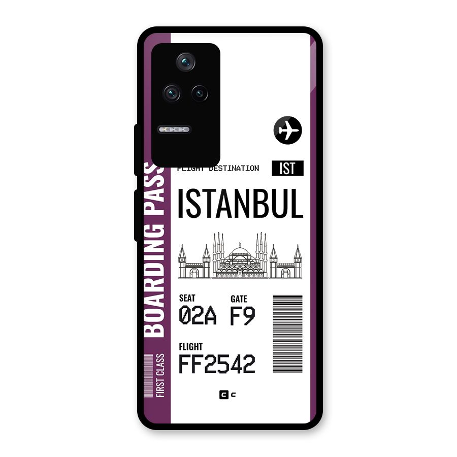 Istanbul Boarding Pass Glass Back Case for Poco F4 5G