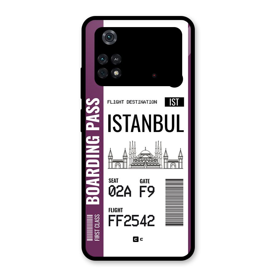 Istanbul Boarding Pass Glass Back Case for Poco M4 Pro 4G