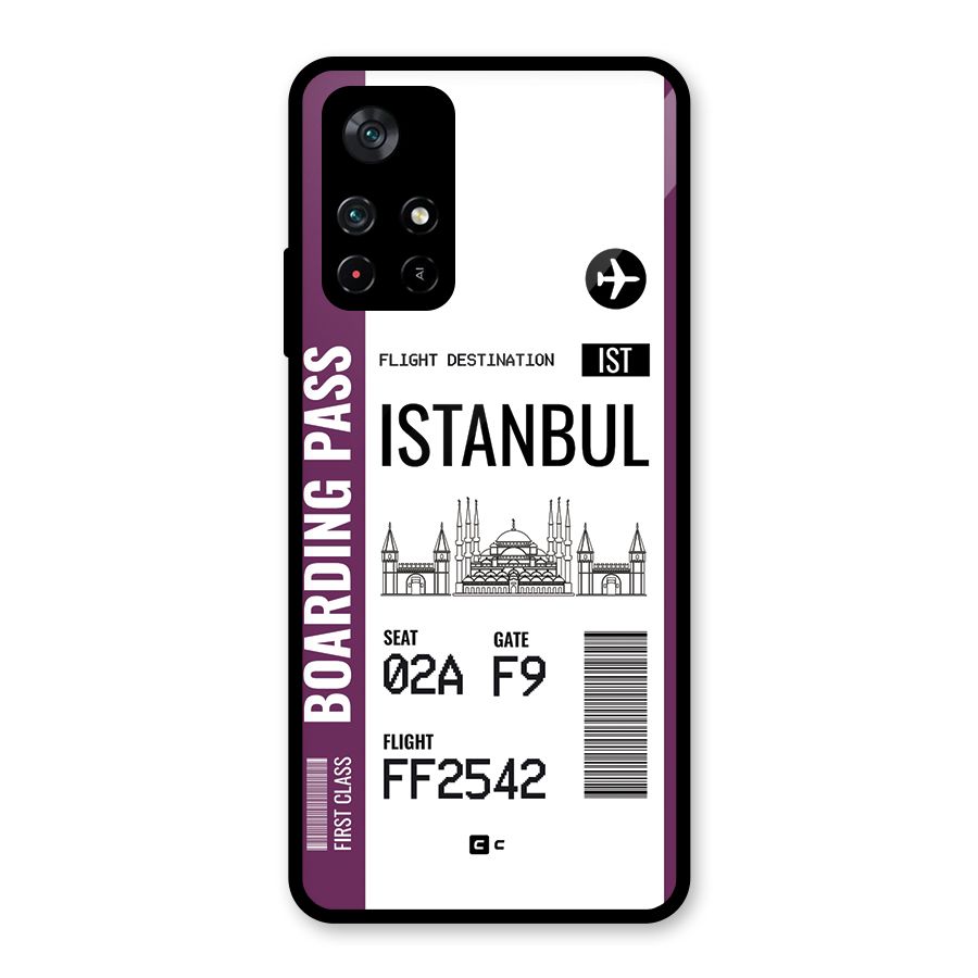 Istanbul Boarding Pass Glass Back Case for Poco M4 Pro 5G