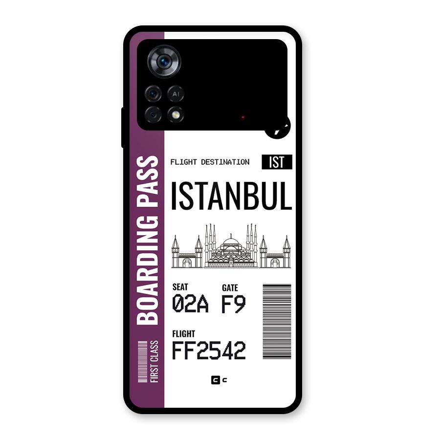 Istanbul Boarding Pass Glass Back Case for Poco X4 Pro 5G
