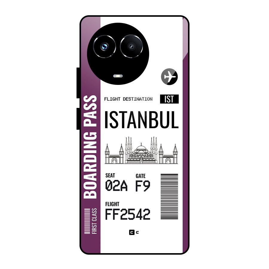 Istanbul Boarding Pass Glass Back Case for Realme 11X