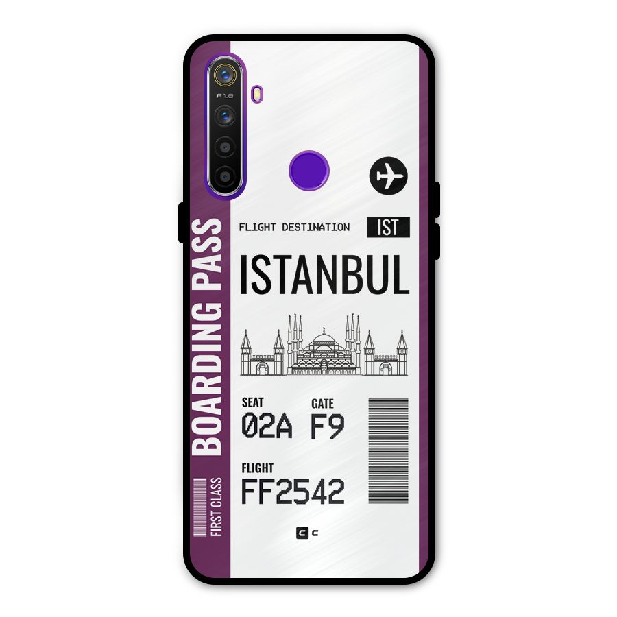 Istanbul Boarding Pass Glass Back Case for Realme 5s