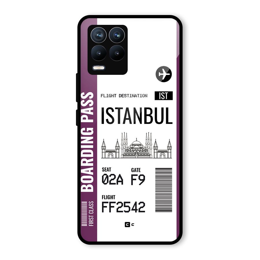 Istanbul Boarding Pass Glass Back Case for Realme 8 Pro